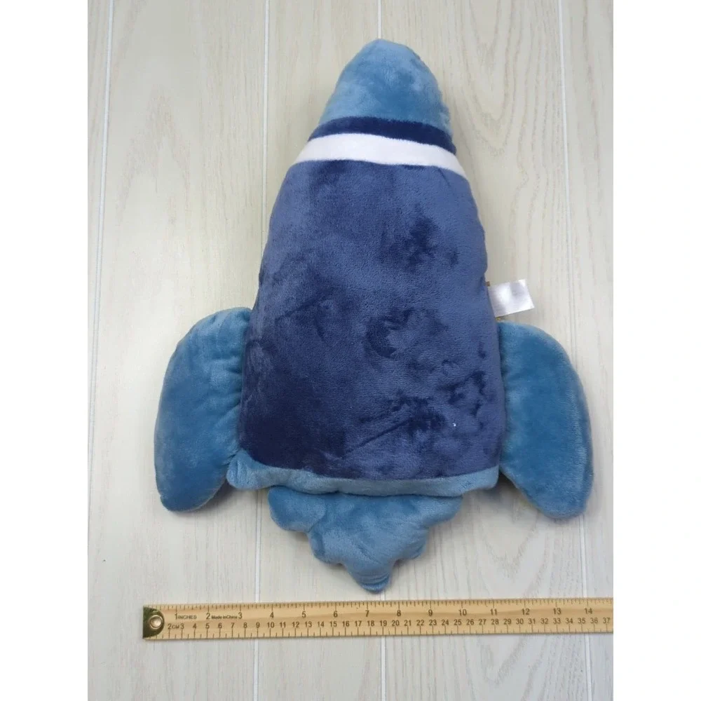 Mario Lopez Child's room decor throw pillow blue rocket space ship plush stuffed